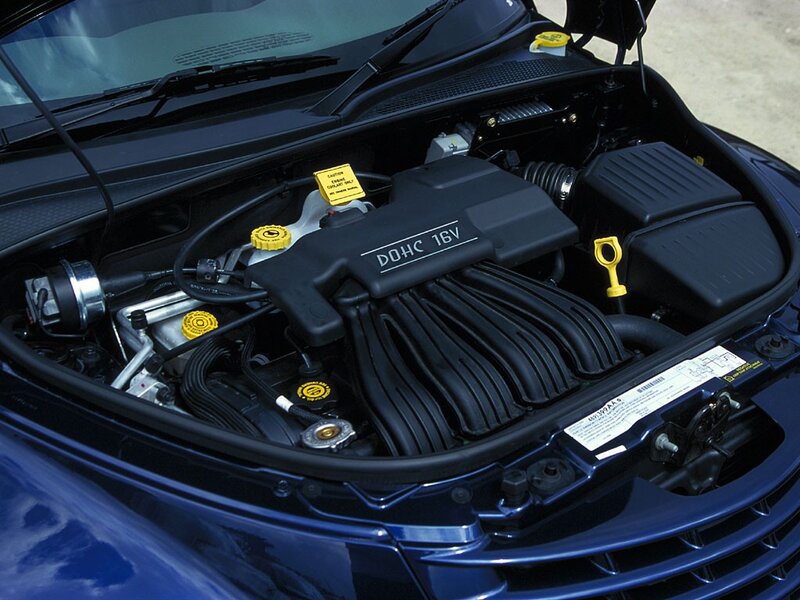 Car engine compartment view