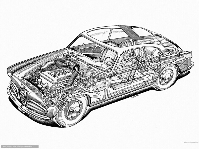 car engine diagram illustration