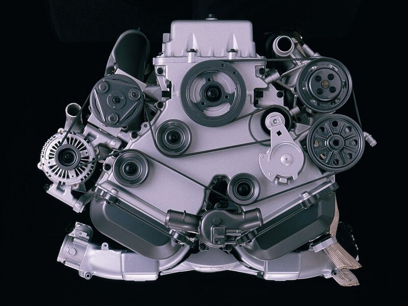 car engine from above
