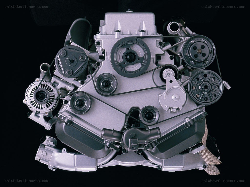 car engine from above