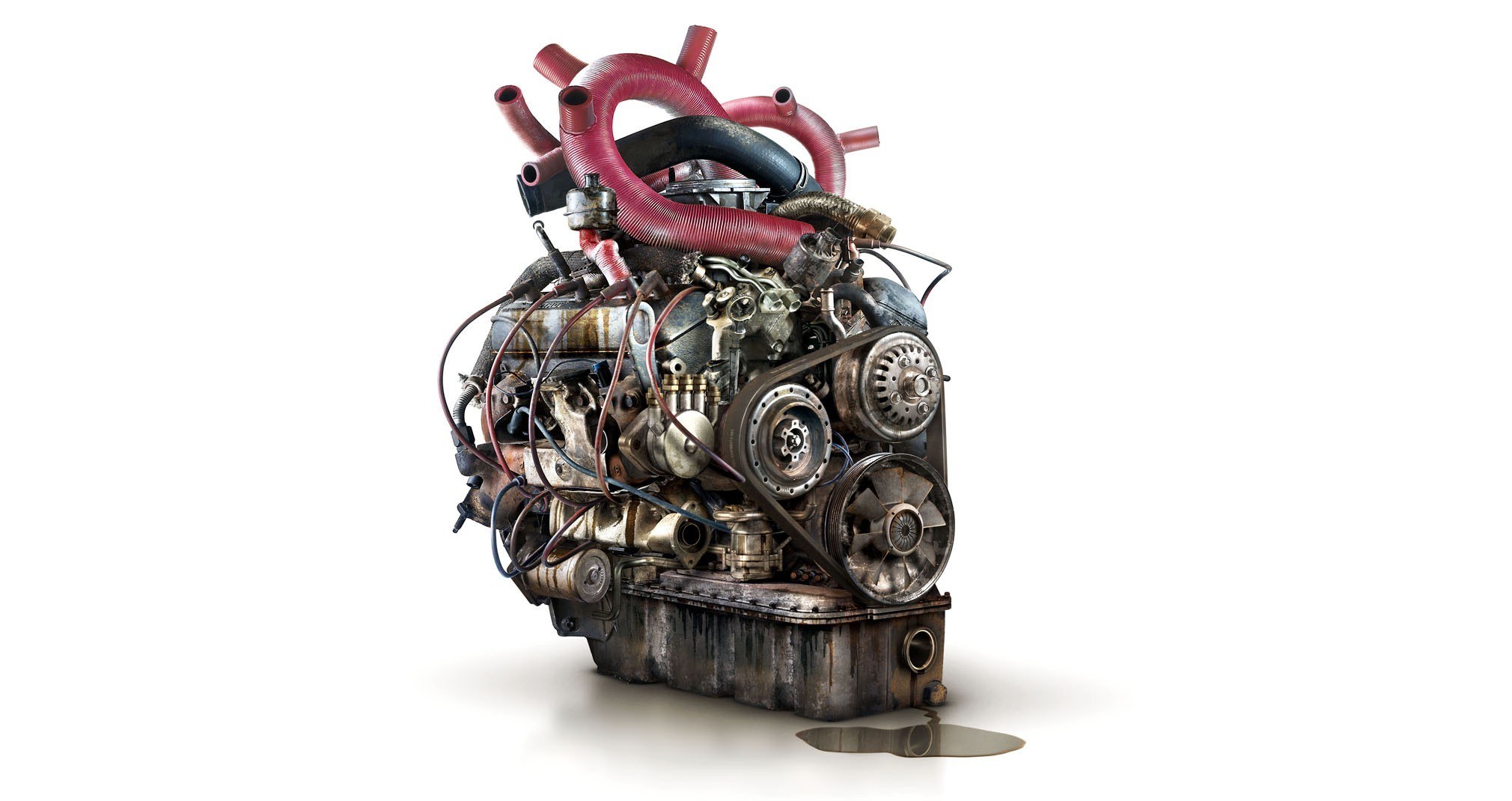 car engine shaped like a heart