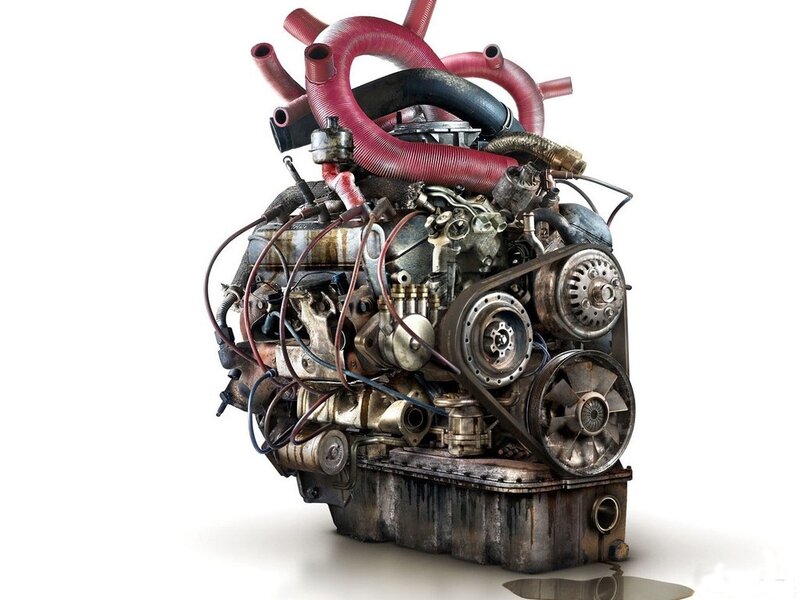 Car Engine Shaped Like Heart