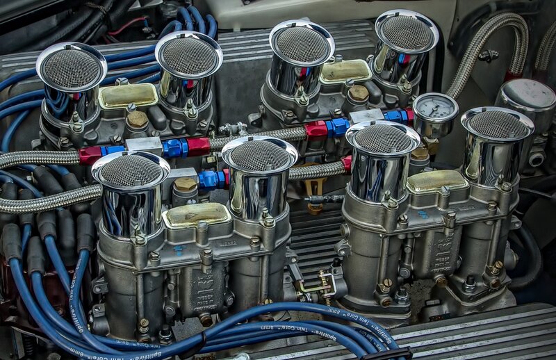 Car Engine with Carburetors