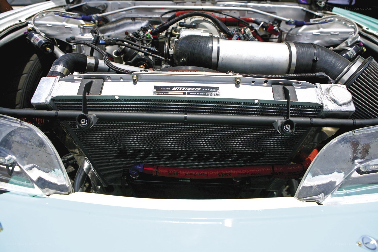 car engine with radiator