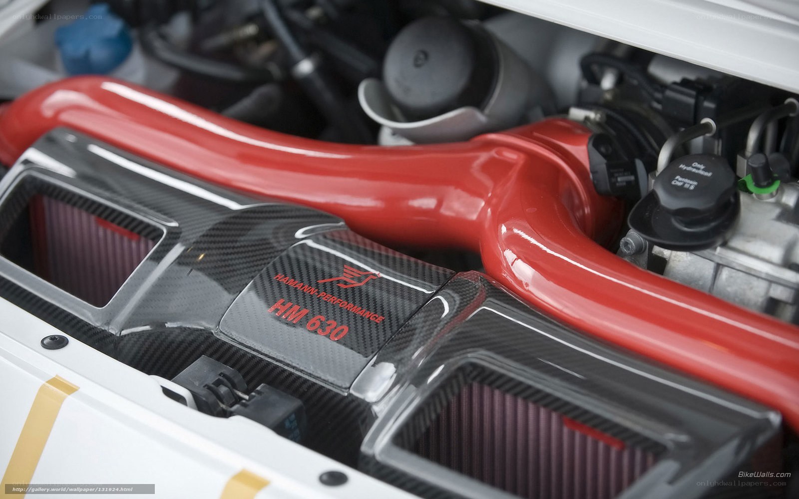 car engine with red intake
