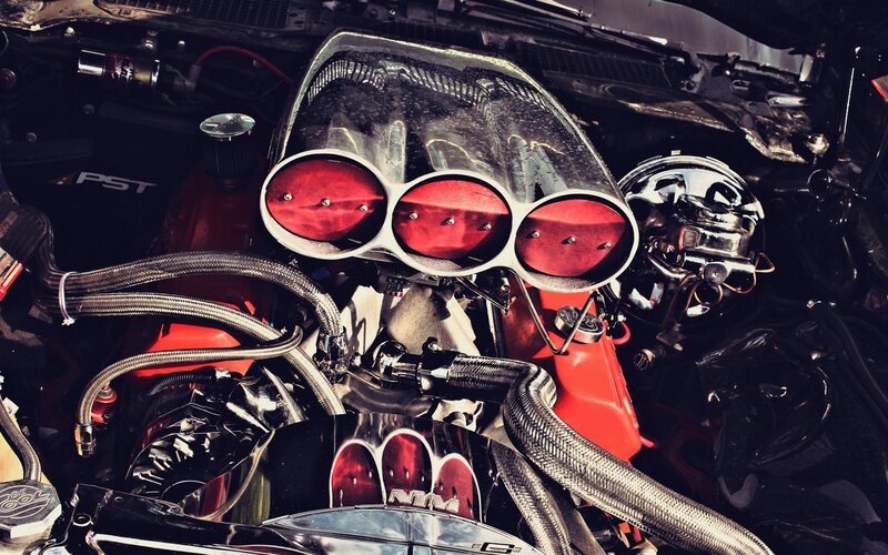 Car Engine with Supercharger