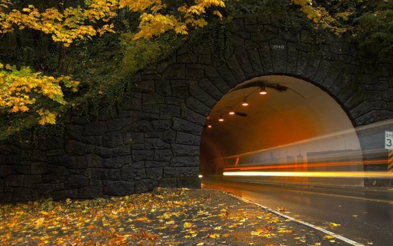 Car Entering Tunnel