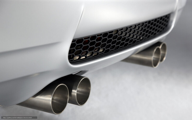 car exhaust and grille