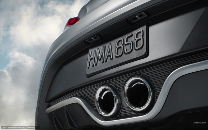 car exhaust and license plate