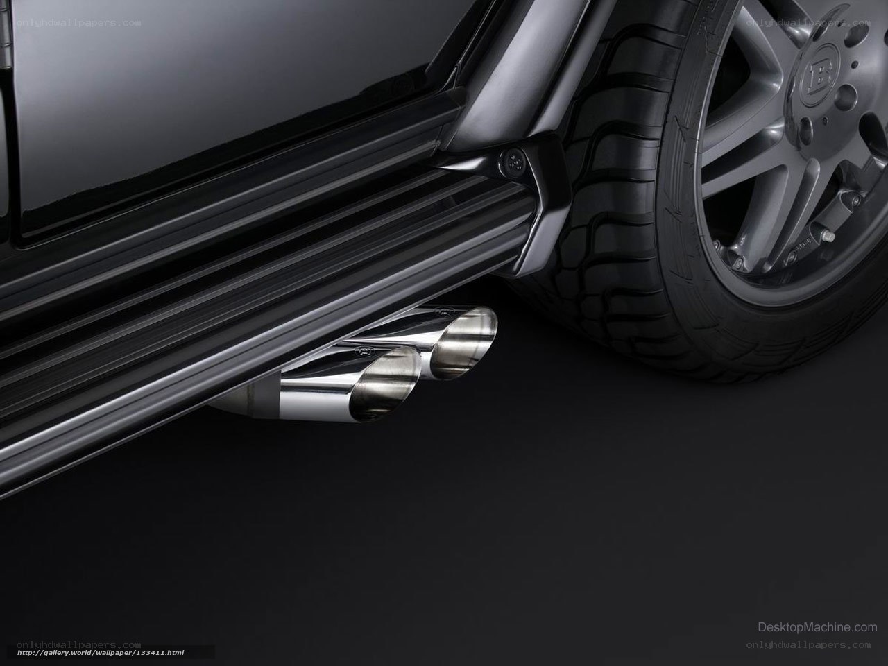 car exhaust and wheel detail