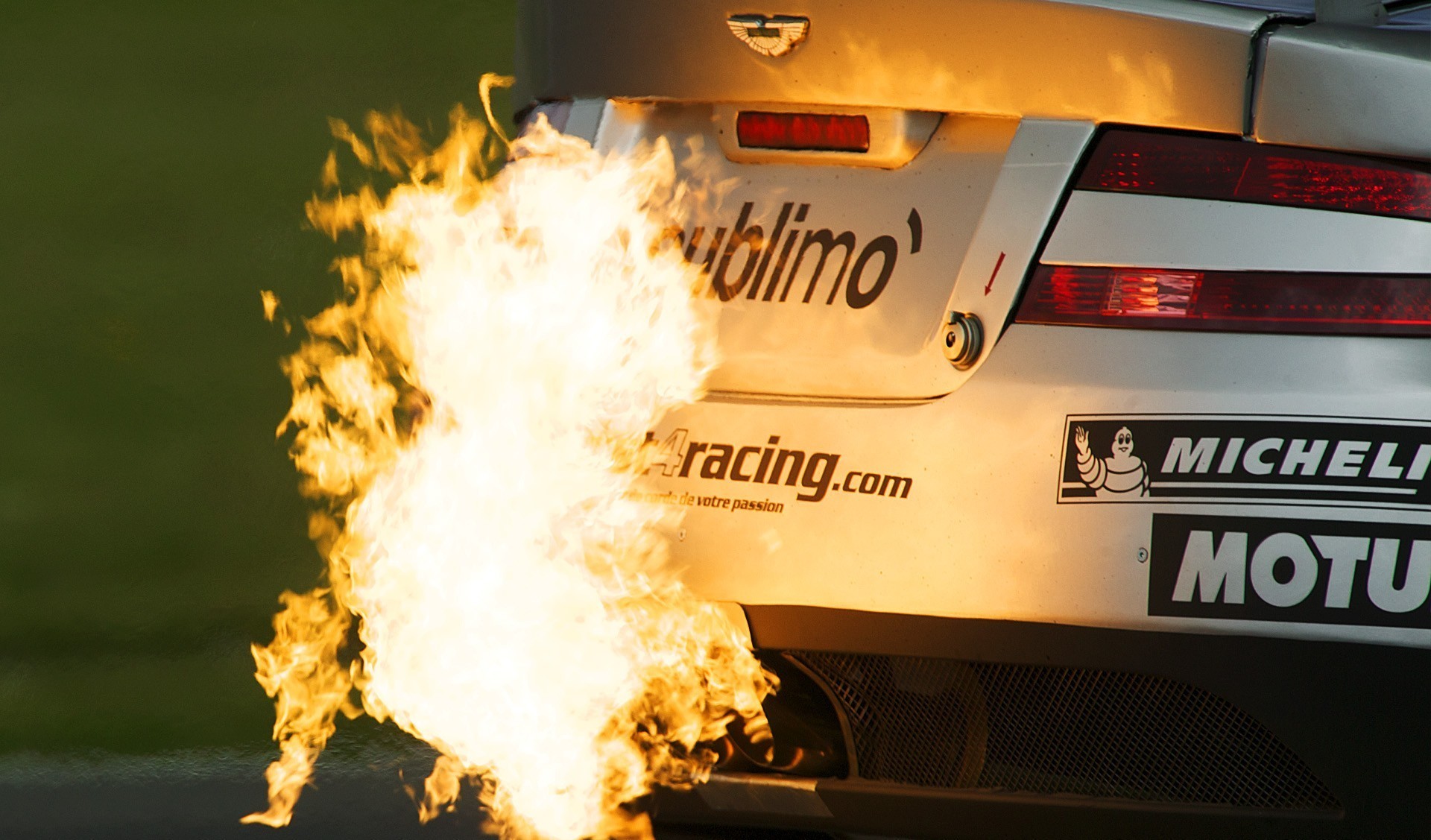 car exhaust flames