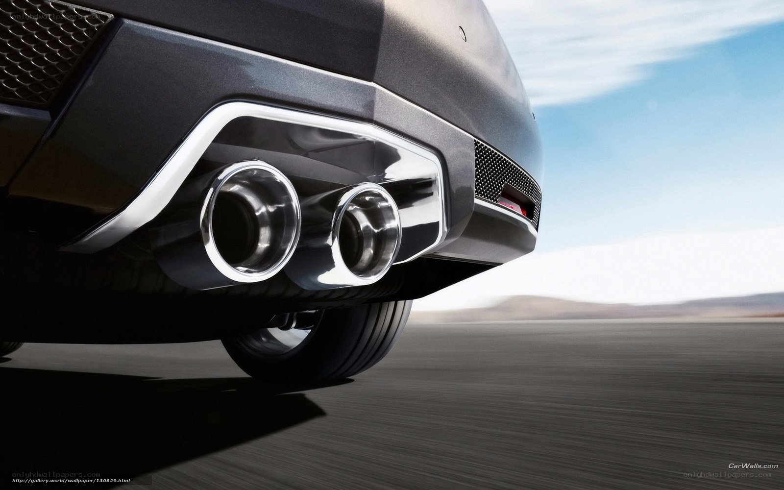 car exhaust on road