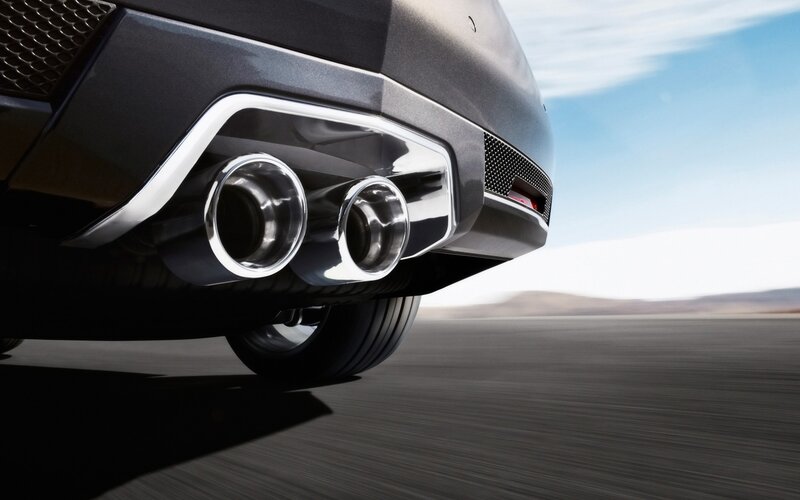 Car Exhaust System — Black, Dynamic, Afternoon, Photograph