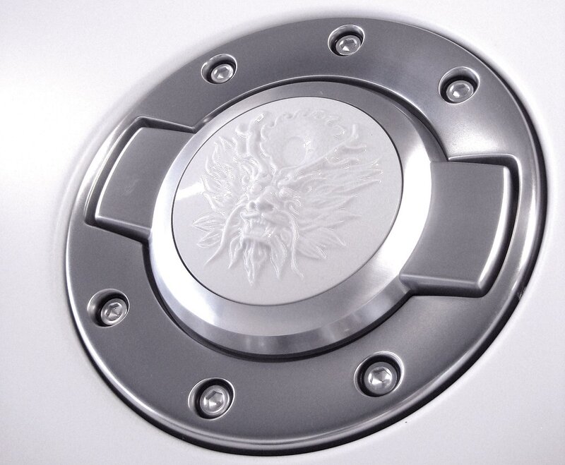 car fuel cap with dragon emblem
