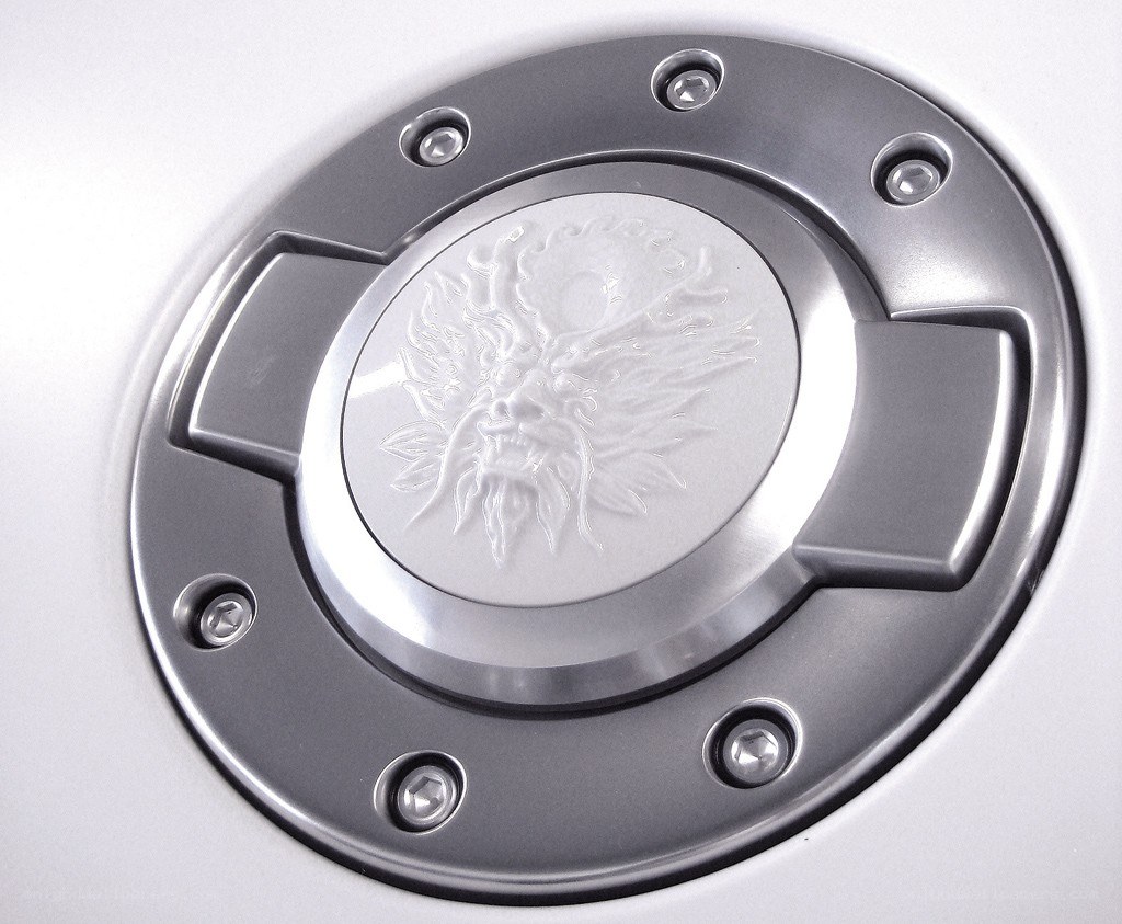 car fuel cap with dragon emblem