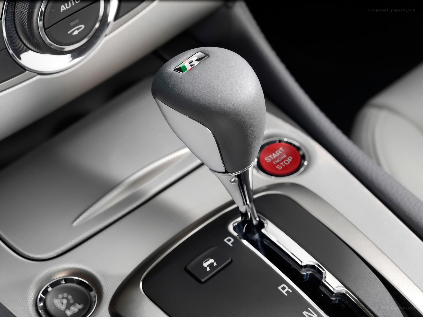 car gear shift and start button