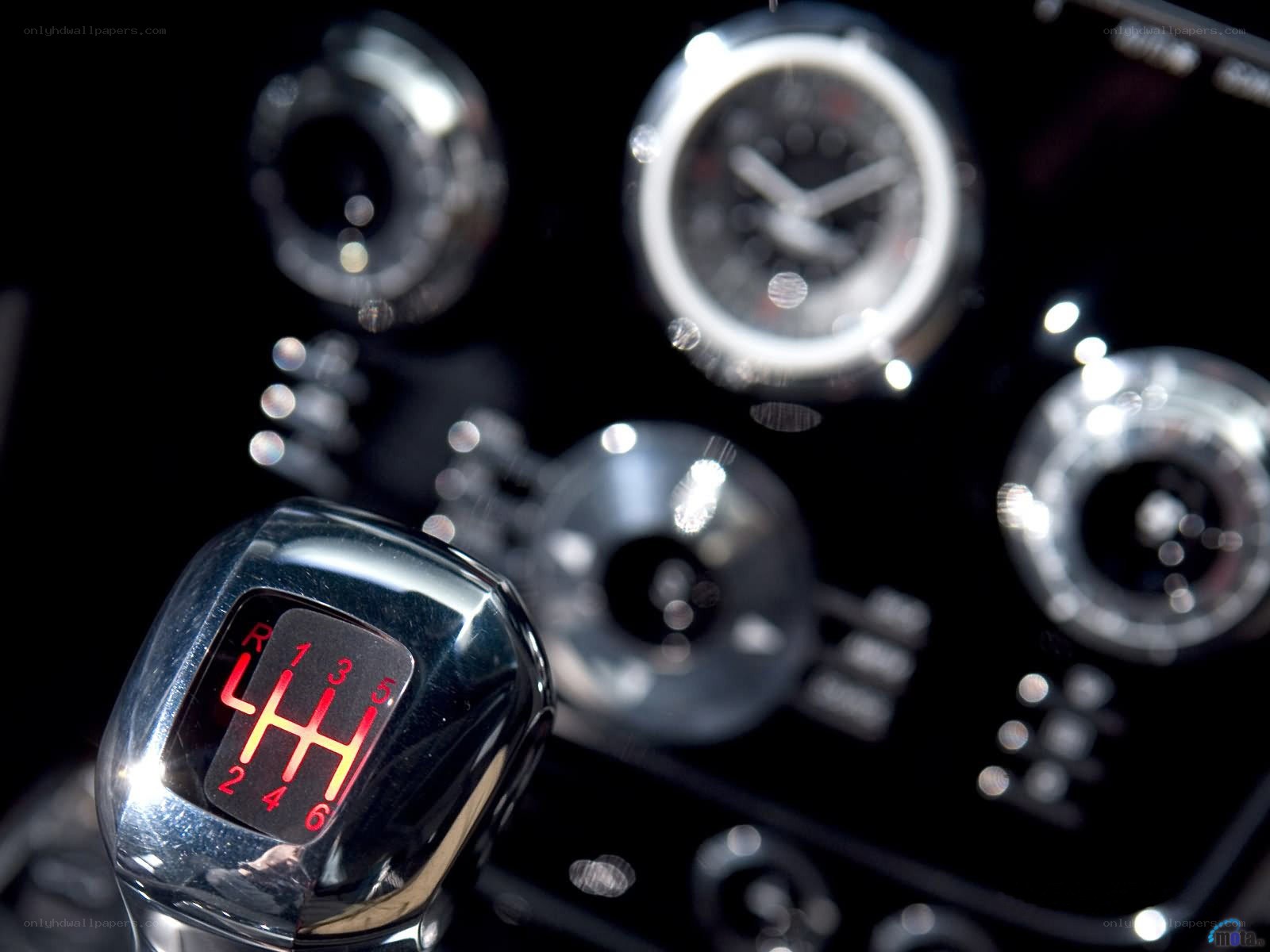 Car gear shift close-up