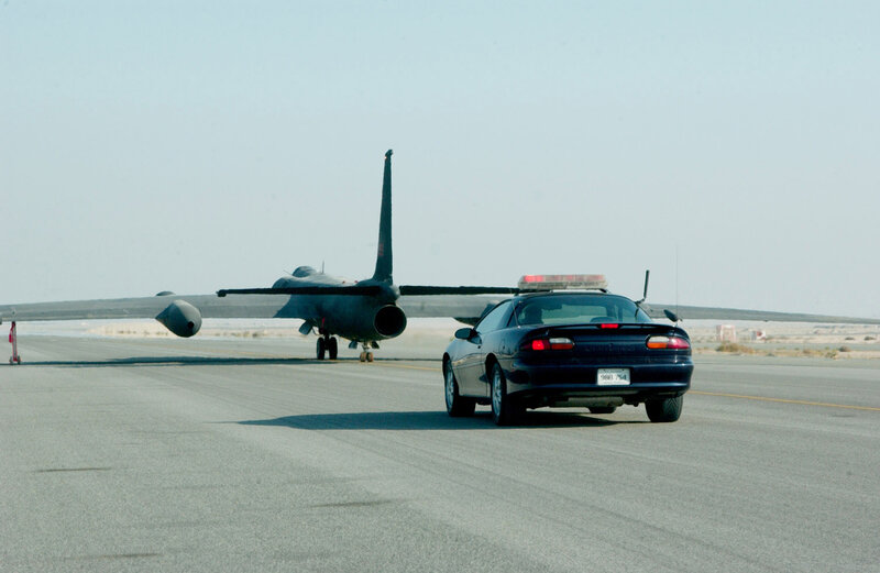 Car guiding military aircraft