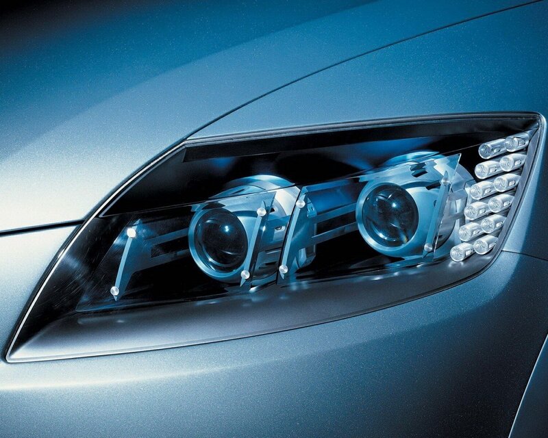 Car Headlight Assembly — Blue, Dramatic, Photograph, Car Body