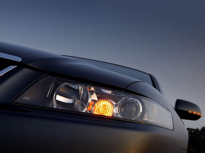 car headlight at dusk