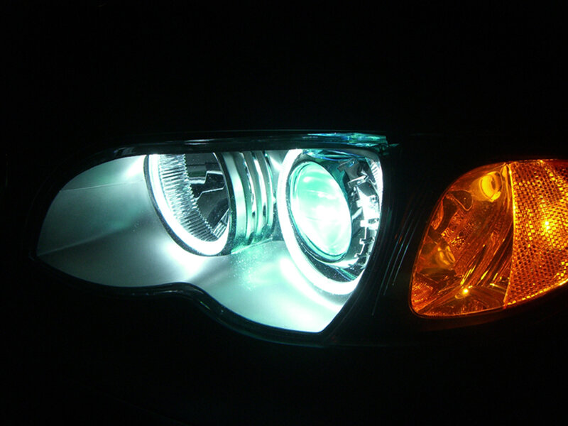 car headlight at night