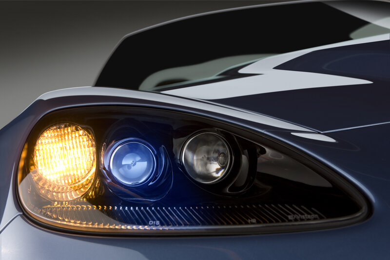 car headlight close-up