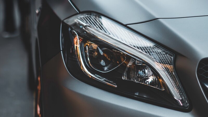 Car Headlight — Gray, Dramatic