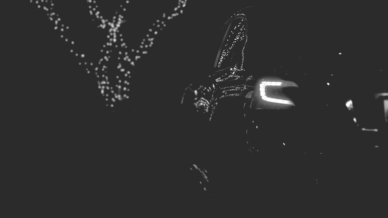 Car Headlights at Night — Black, Dark, Photograph, Lights