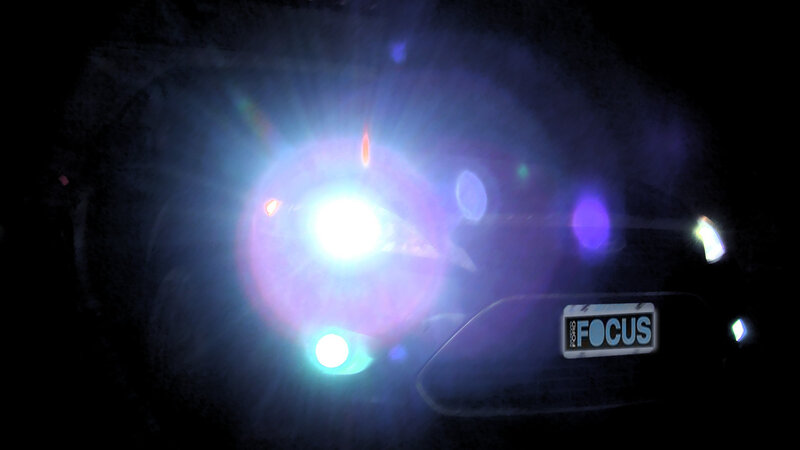 Car Headlights at Night — Black