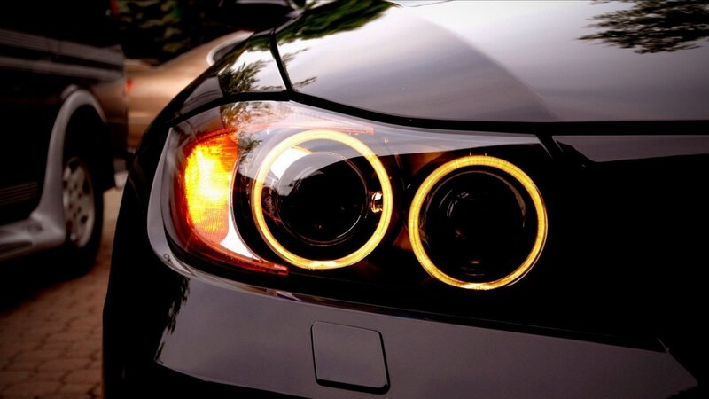 Car Headlights — Black, Dramatic, Night