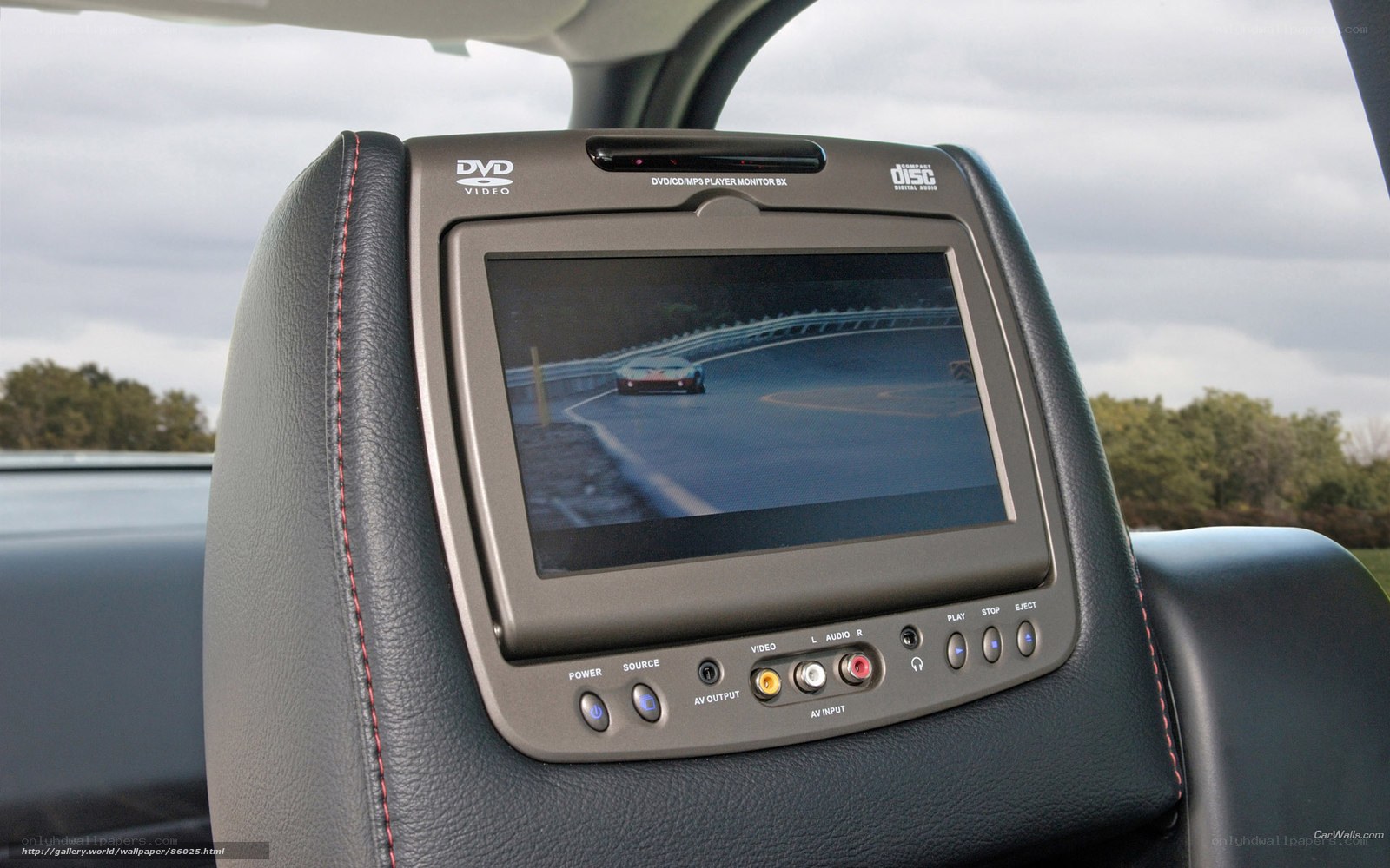 Car headrest DVD player