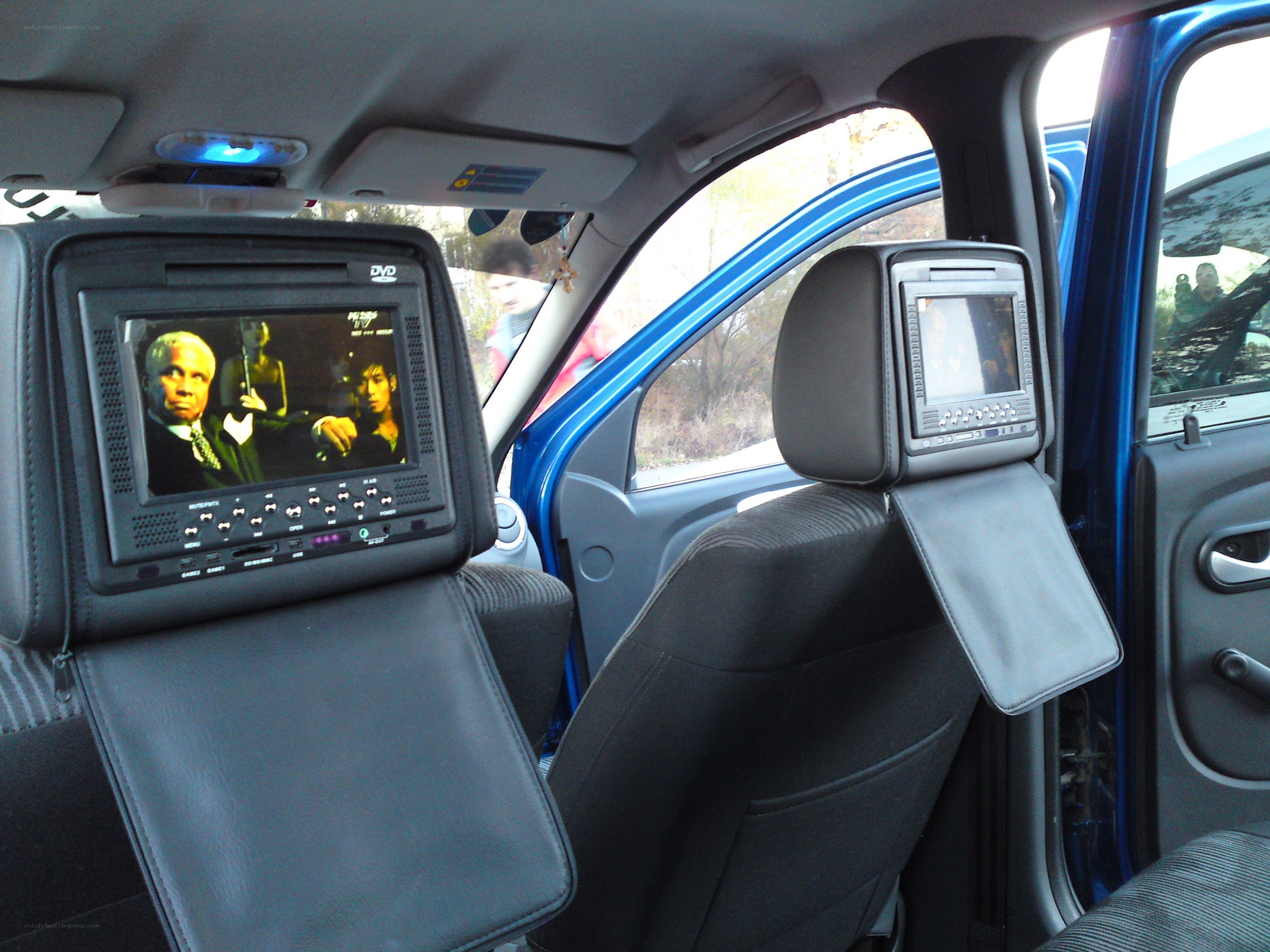 Car headrest DVD players