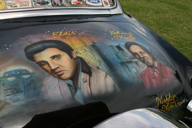 Car Hood with Painted Portraits