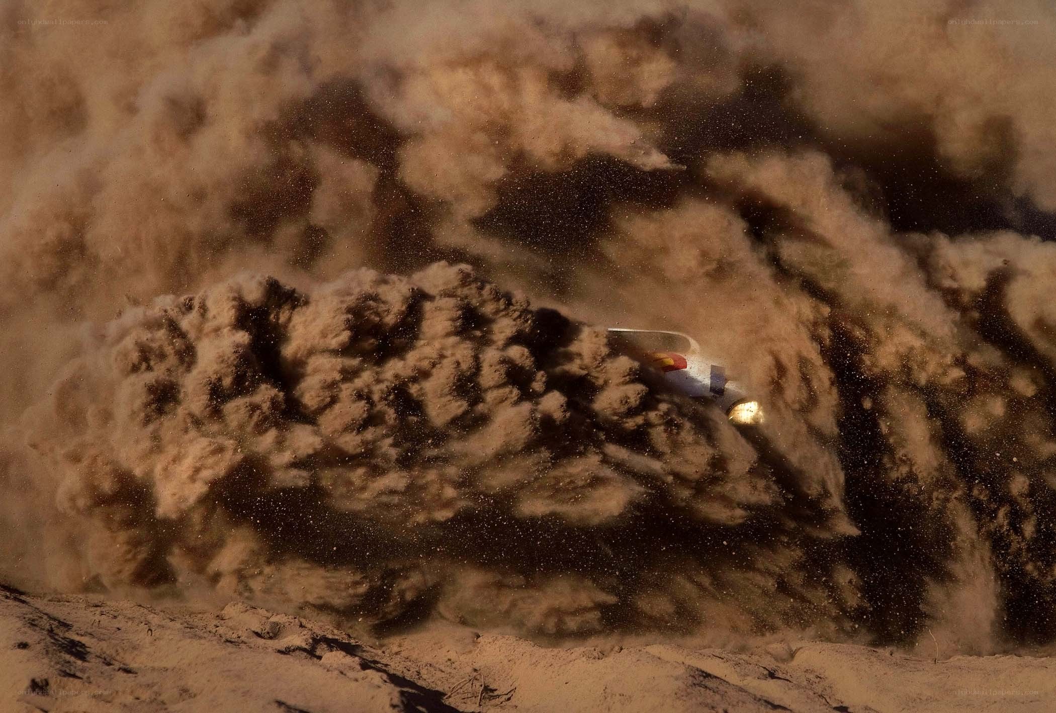 Car in a sandstorm