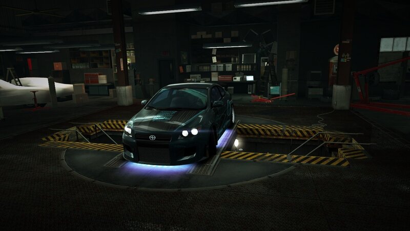 car in garage workshop