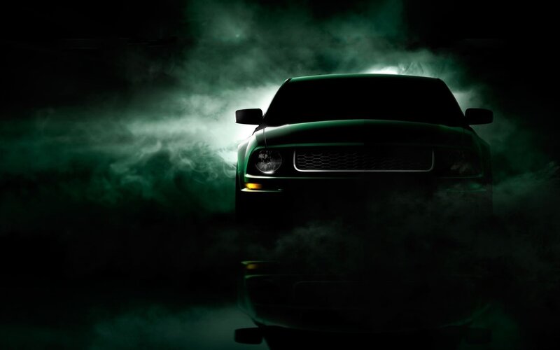 car in green smoke