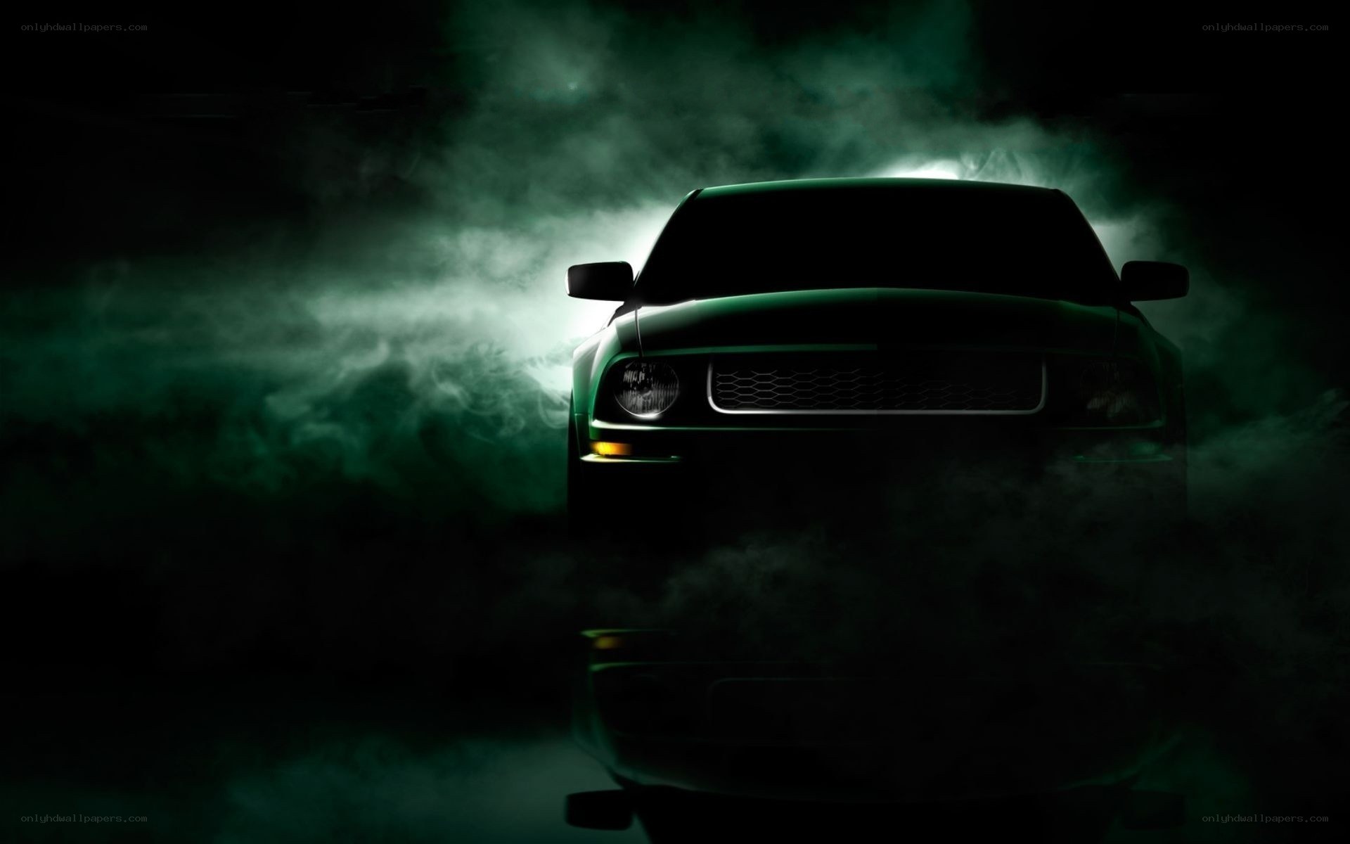 car in green smoke