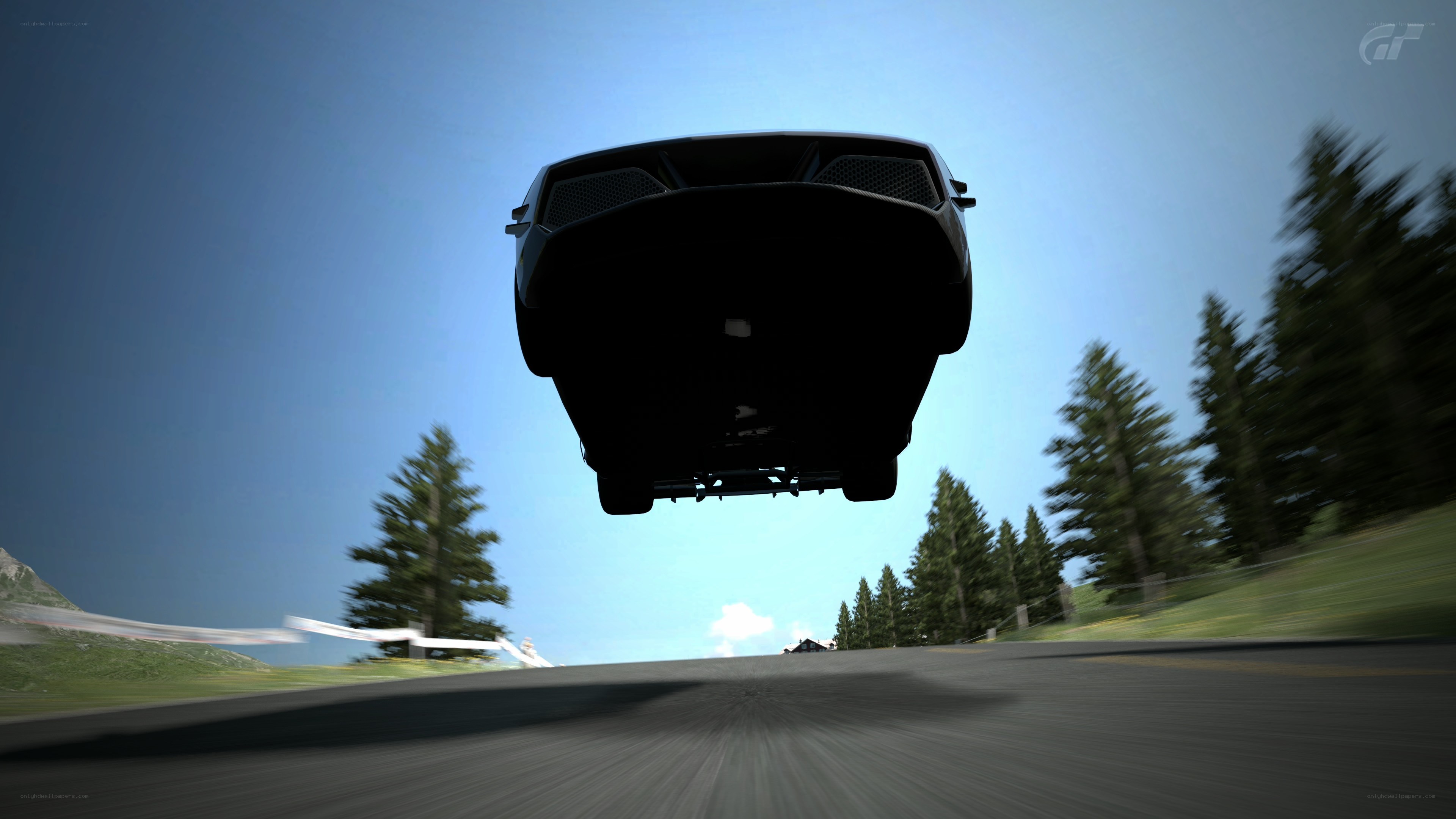 car in mid-air jump