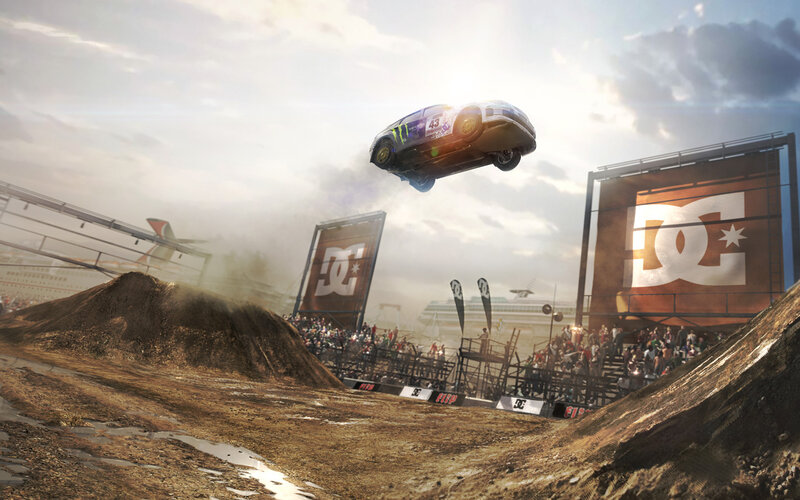Car in Mid-air Jump — Brown