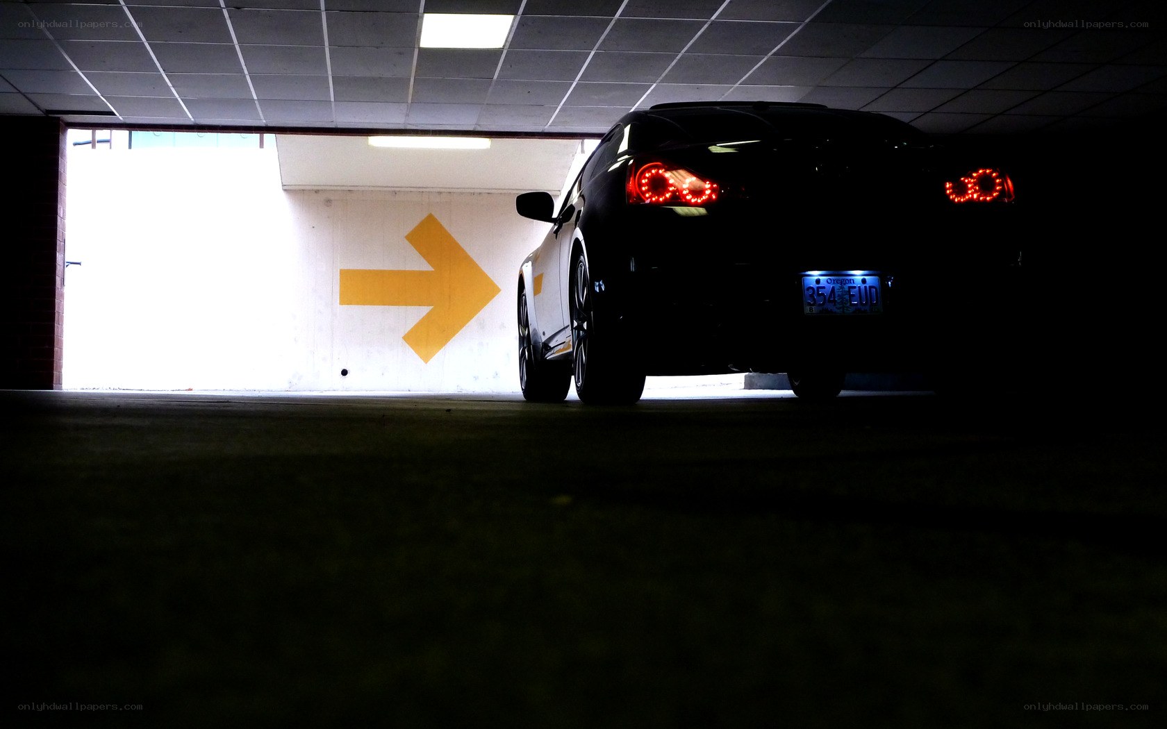 Car in parking garage