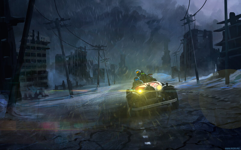 Car in Snowy City