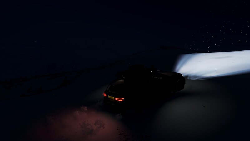 Car in Snowy Landscape — Black