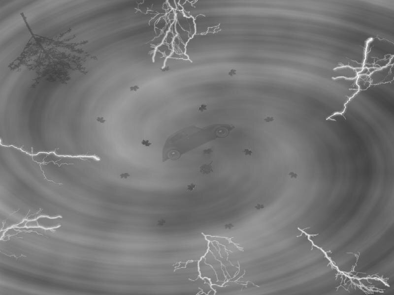 Car in Storm Vortex