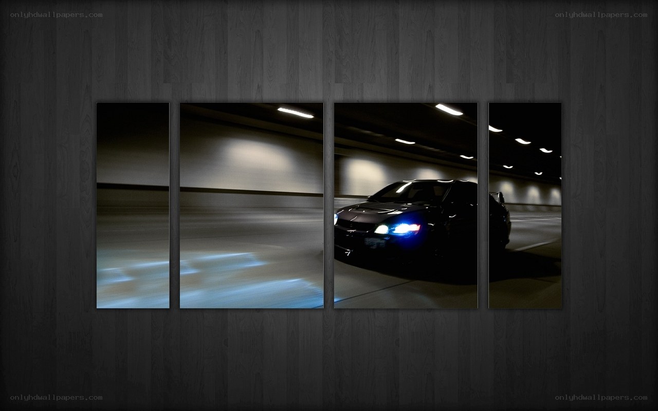 car in tunnel at night