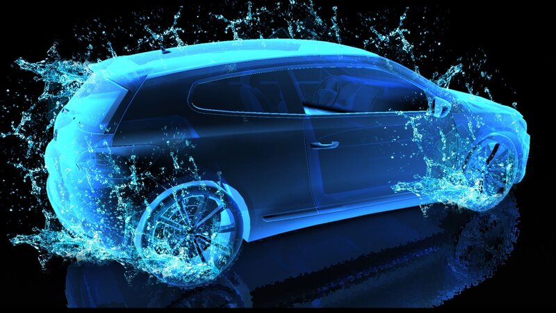 car in water splash
