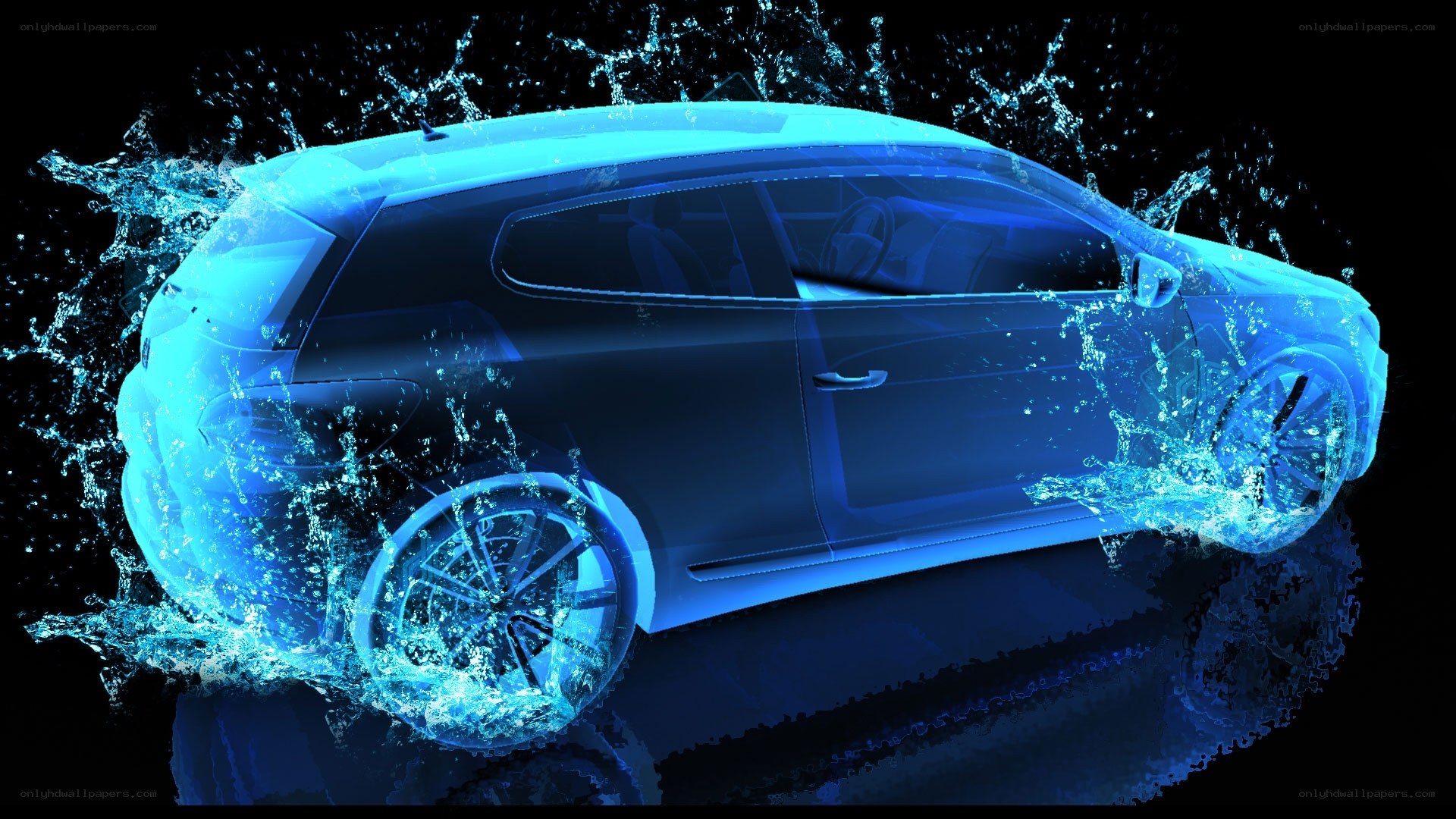 car in water splash