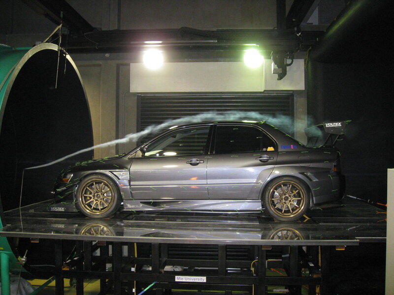 car in wind tunnel test