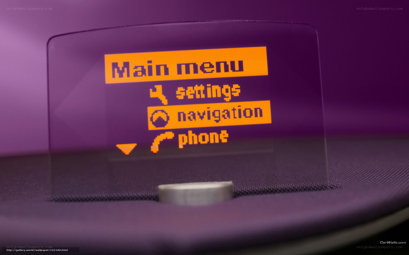 Car infotainment main menu