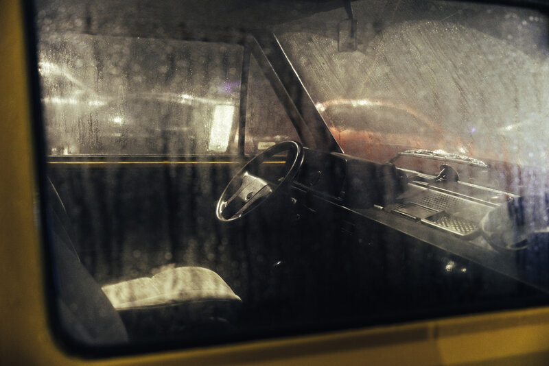 Car Interior at Night — Black, Moody