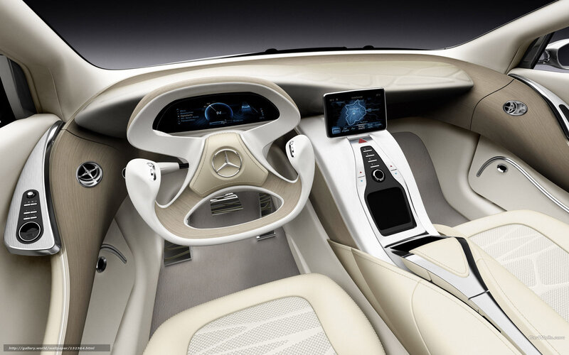 Car Interior — Beige, Modern, 3d Render, Steering Wheel